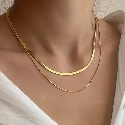 Cristi Double Layer Gold Chain Necklace