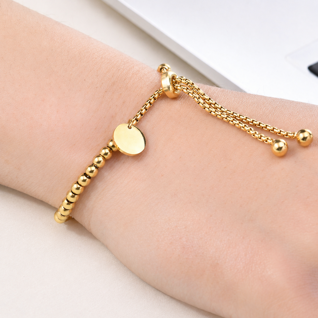 Gold Liora Beaded Bracelet