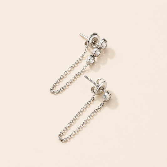 Ava Silver Chain earrings