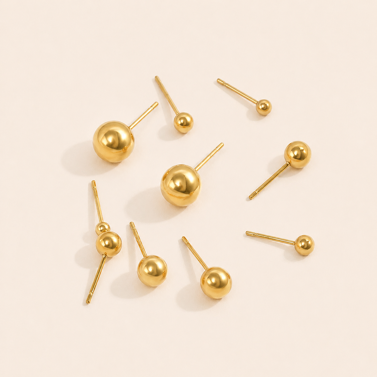 Gold Simple Stud Earrings