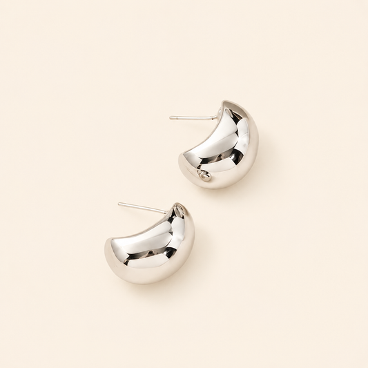 Chunky Silver  Droplet Earrings