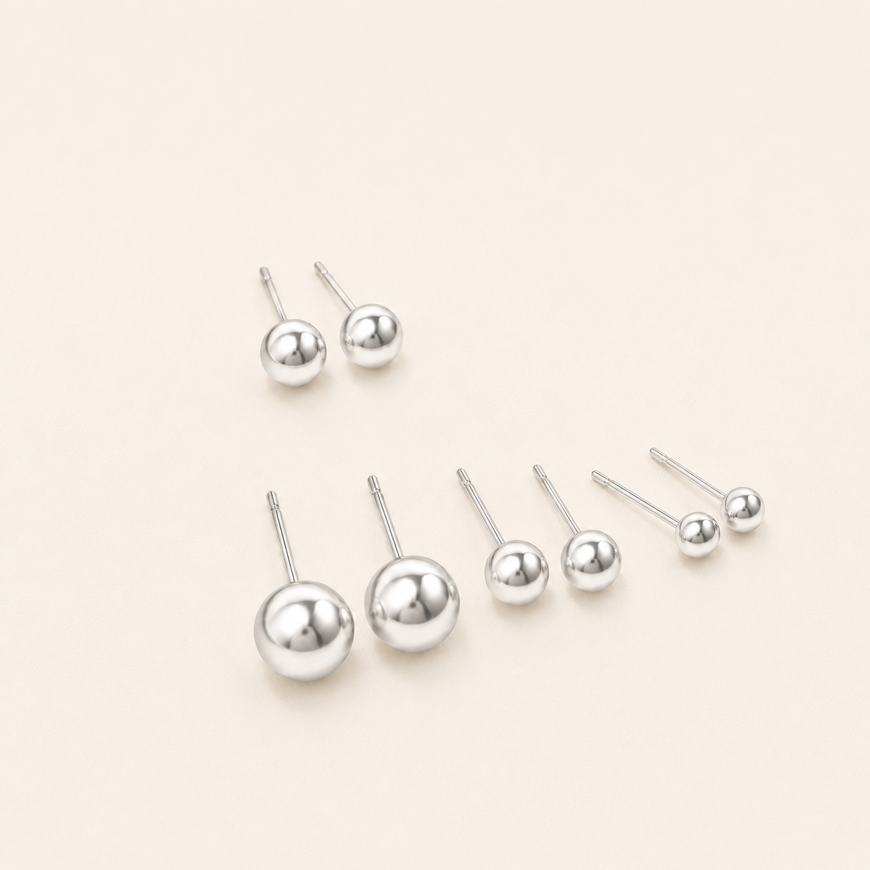 Simple Silver Stud Earrings