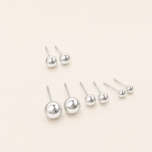 Simple Silver Stud Earrings