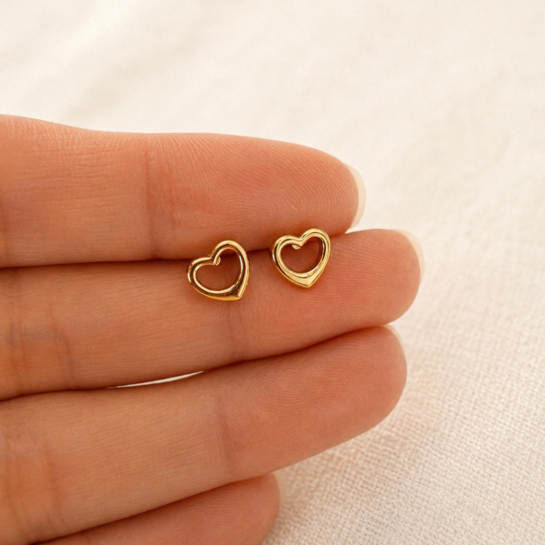 Dainty Heart Stud Earrings
