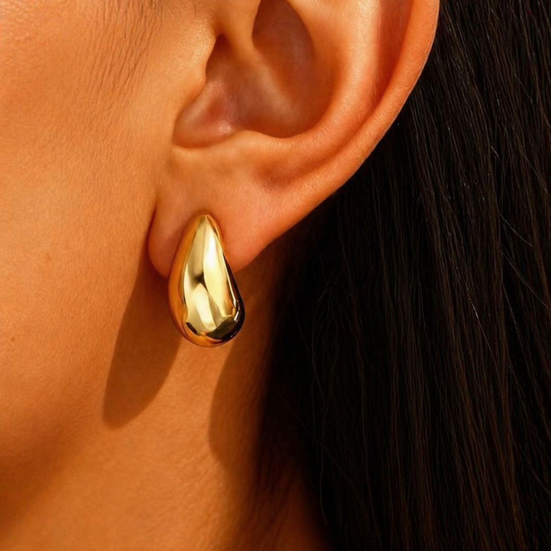Gold Chunky Droplet Earrings