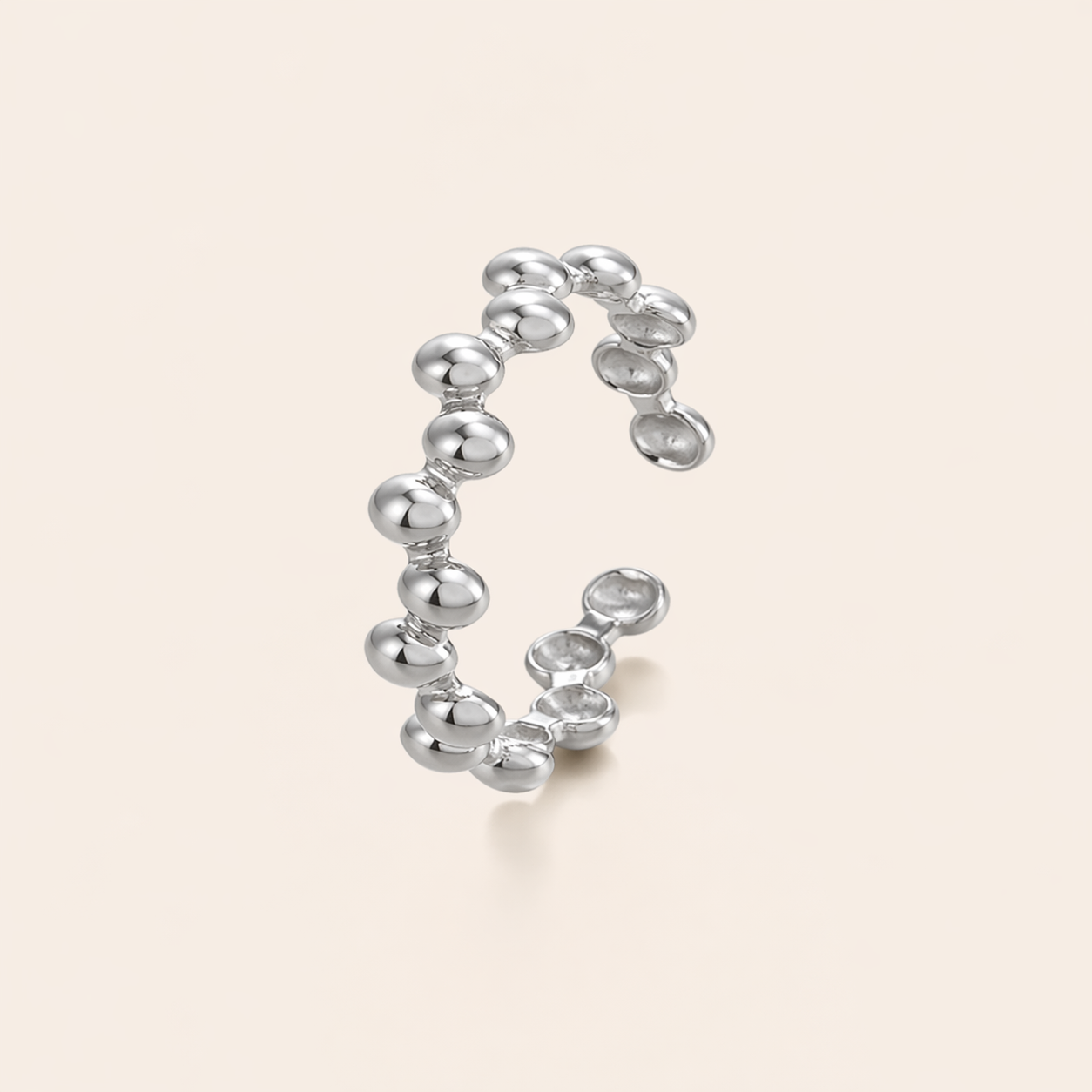 Luna Silver Bead Ring