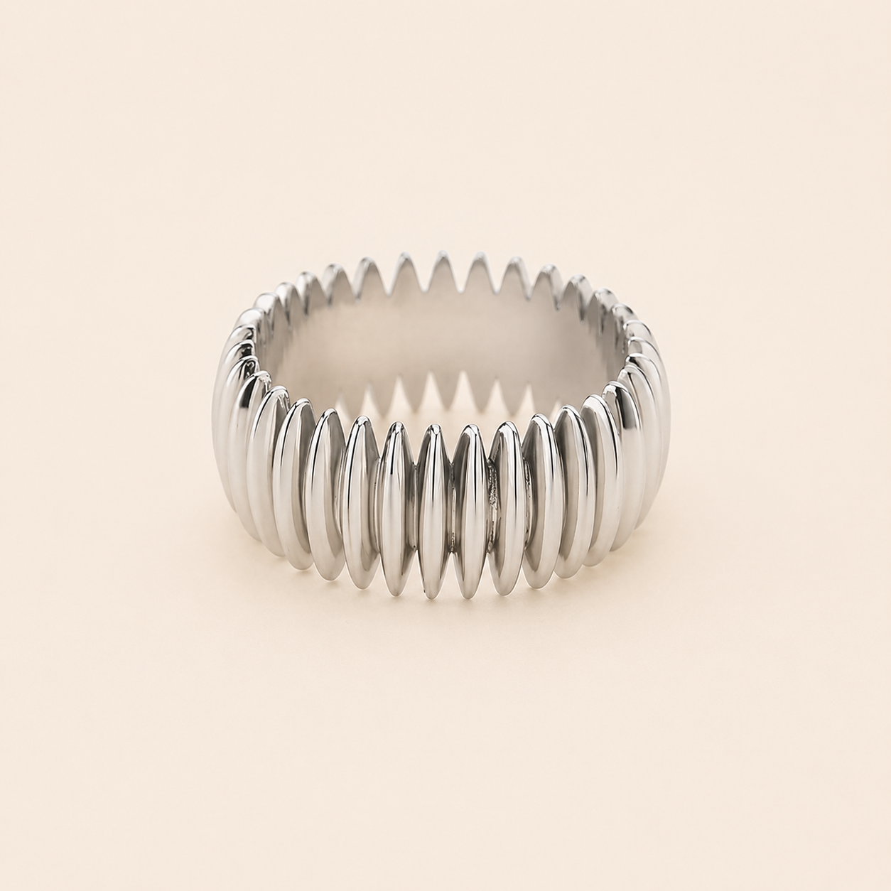 Chunky Silver Geometric Ring