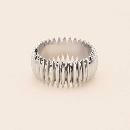 Chunky Silver Geometric Ring