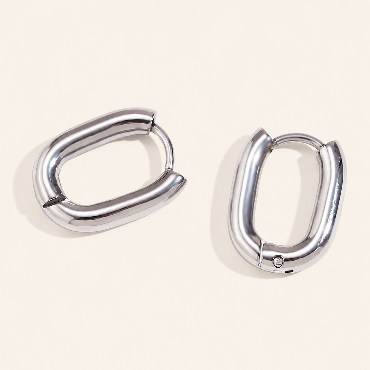 Silver Halo Huggie Earrings