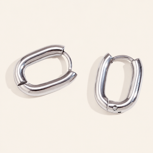 Halo Silver Huggie Hoop Earrings