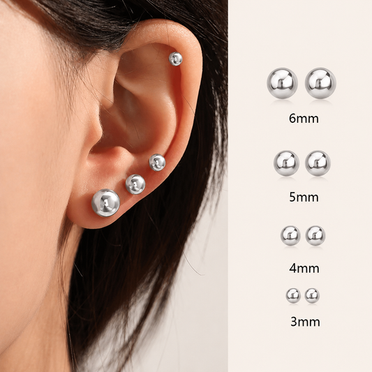 Simple Silver Stud Earrings