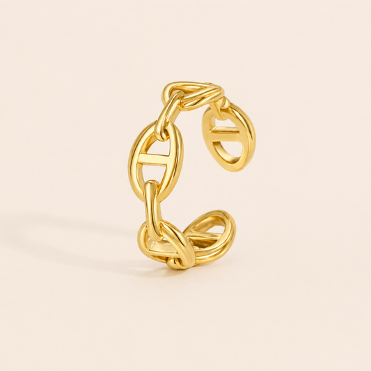Linked Gold Adjustable Ring