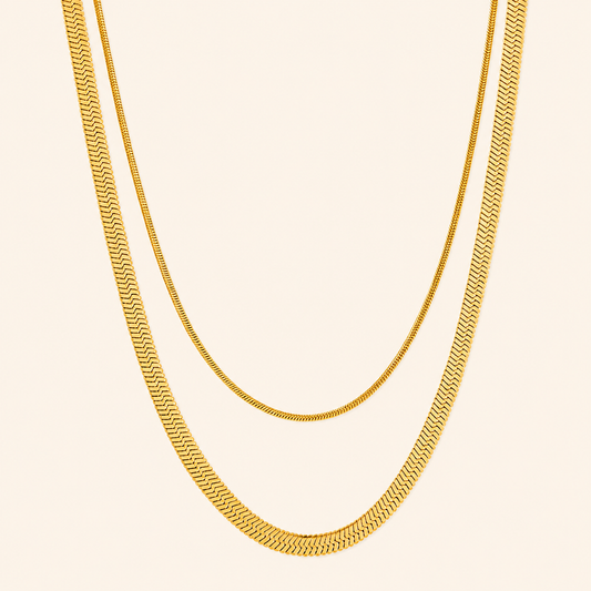 Cristi Double Layer Gold Chain Necklace