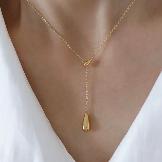 Isla Water Droplet Gold Necklace