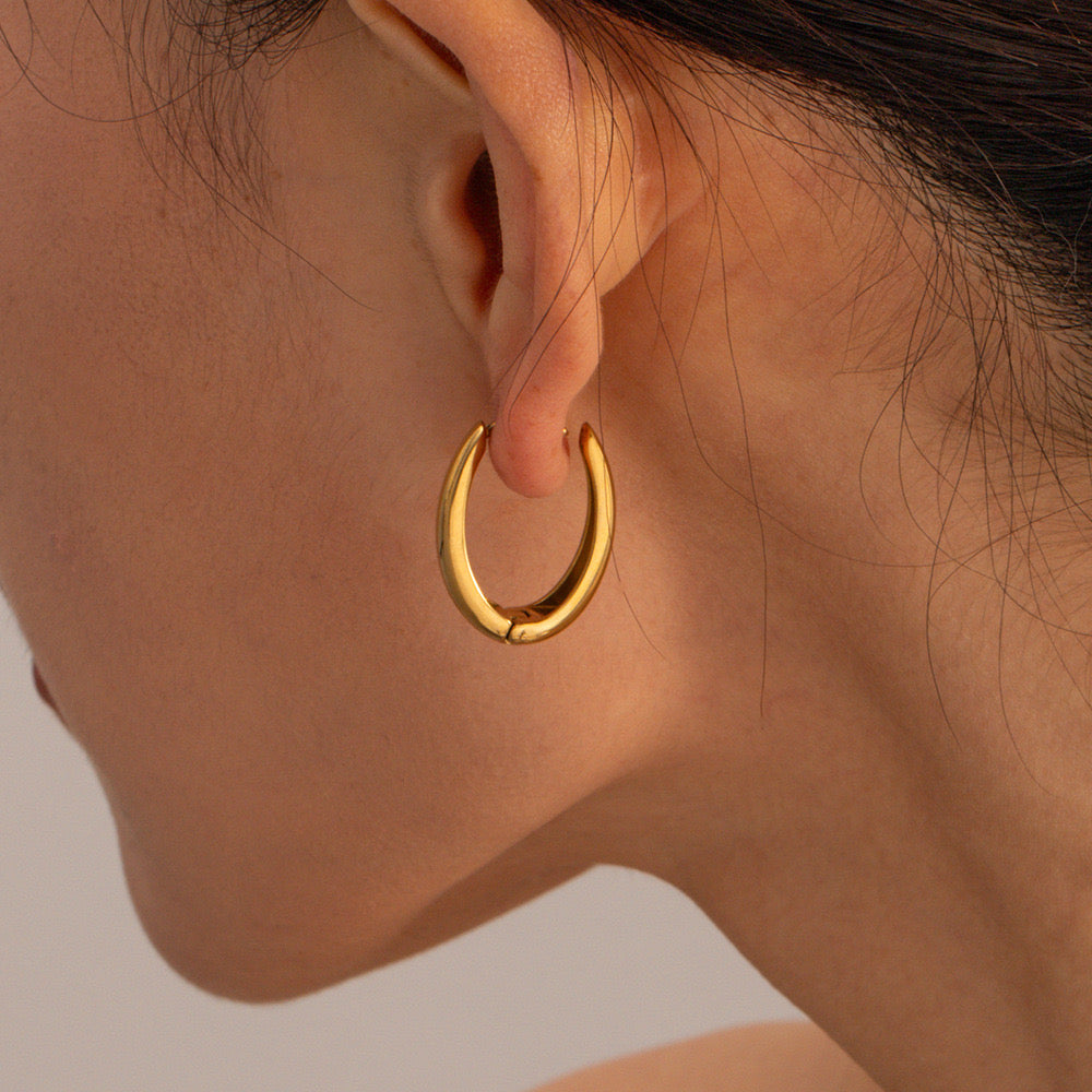 Gold Lacey Chunky Hoops